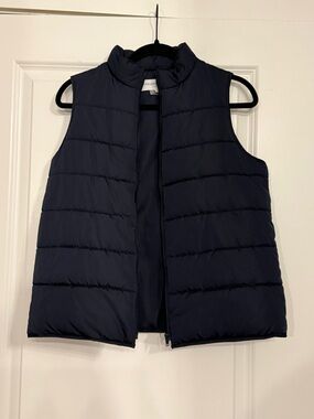 Gerard Darel Paris Navy Puffer Vest Size 40 (US M) Lightweight Quilted Zip Front